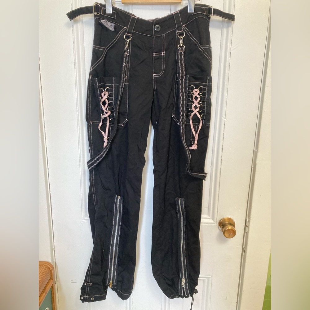 Vintage wide leg bondage pants